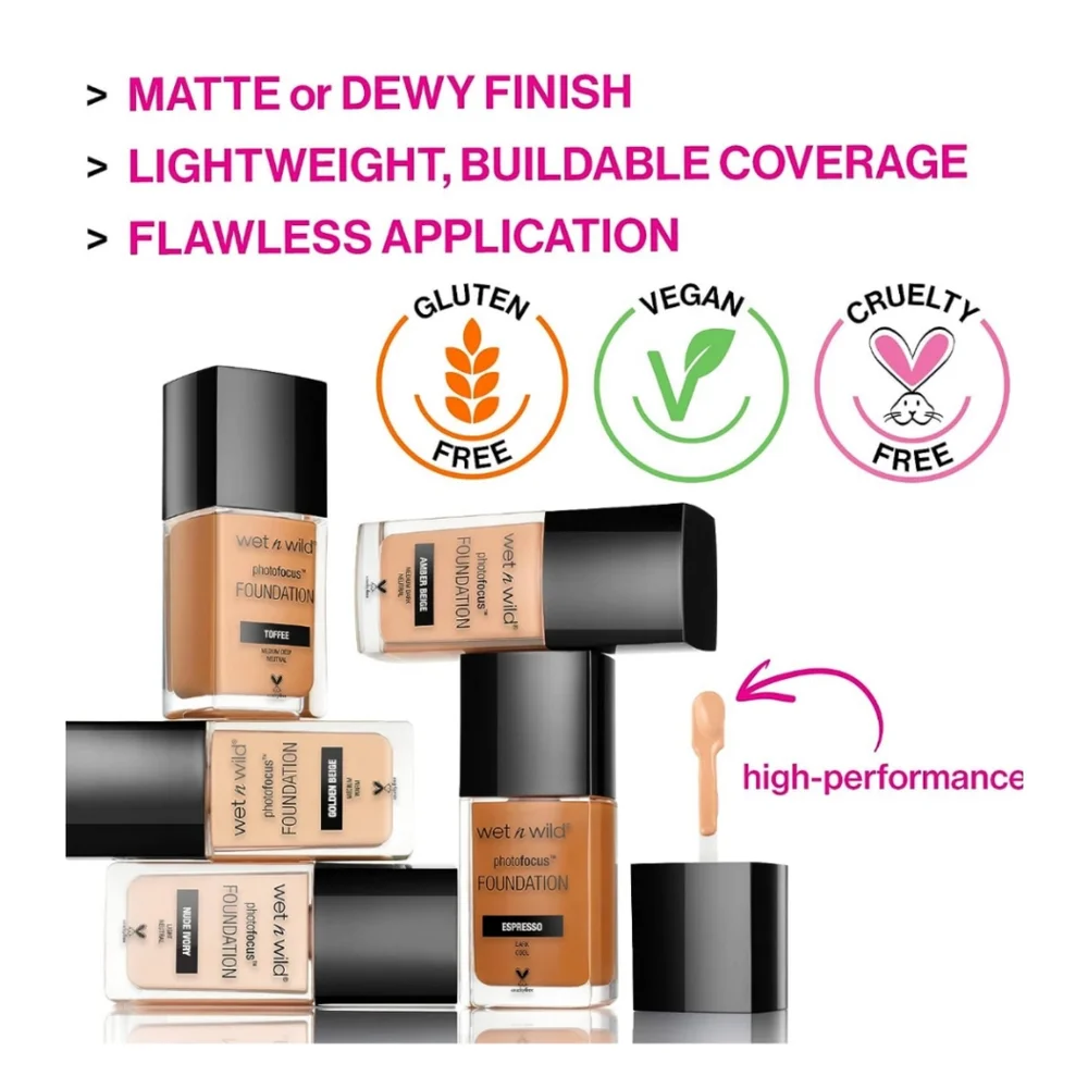 2/$9 or‎ 4/$15 Wet n Wild photofocus Nude Ivory Matte Foundation